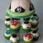 torta e cupkake festa del papà - palloni da calcio - cake design bimbi